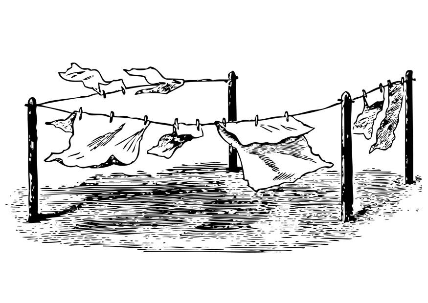 Coloriage corde A  linge